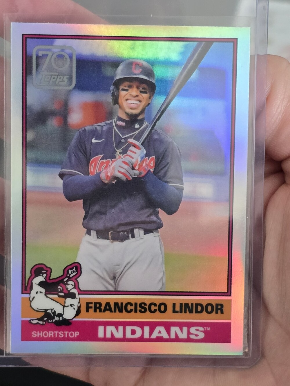 Francisco Lindor Topps 2021 Cleveland Indians Chrome 70 Years Insert #70YTC-26